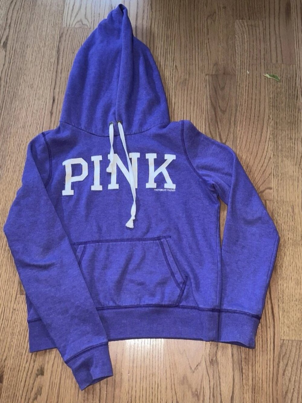 VINTAGE Y2K PINK VS Embroidered Purple PULL OVER HOODIE SMALL